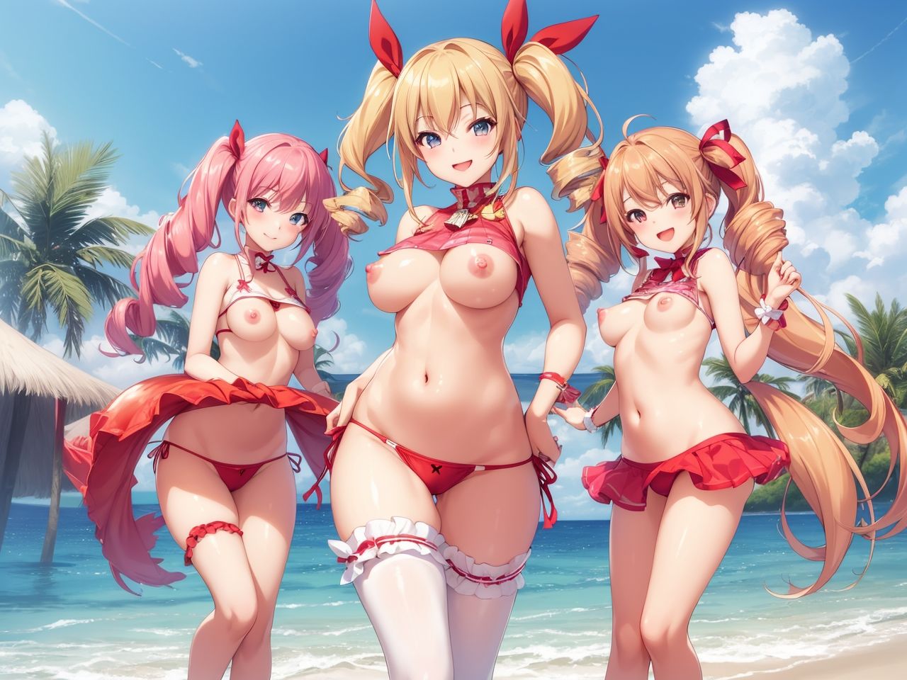 サンプル画像1:集う美女たち（ヌード編）〜AIイラスト集〜(くりきんとん) [d_435596]