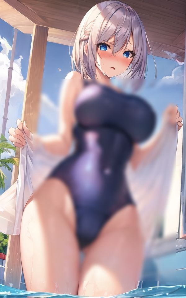 サンプル画像3:巨乳のモリマン少女にスク水着せてみた(スタジオカメレオン) [d_435636]