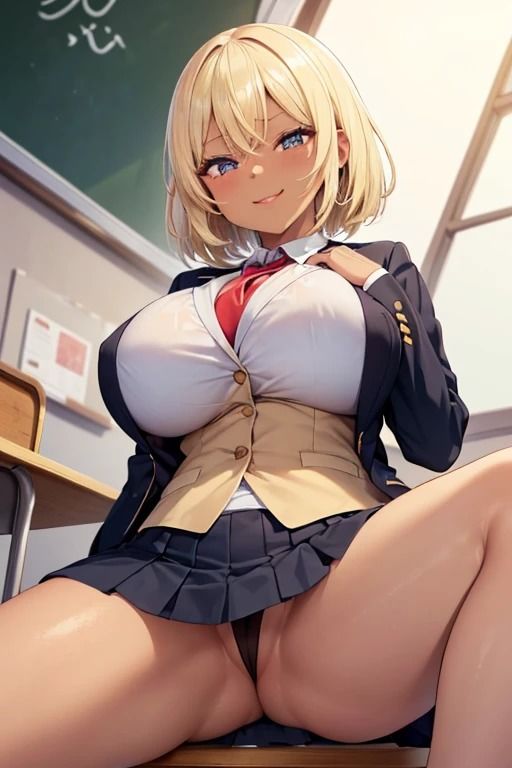 サンプル画像1:ニヤニヤしながらパンツを見せてくるJK（黒ギャル編）(なかなか) [d_435969]