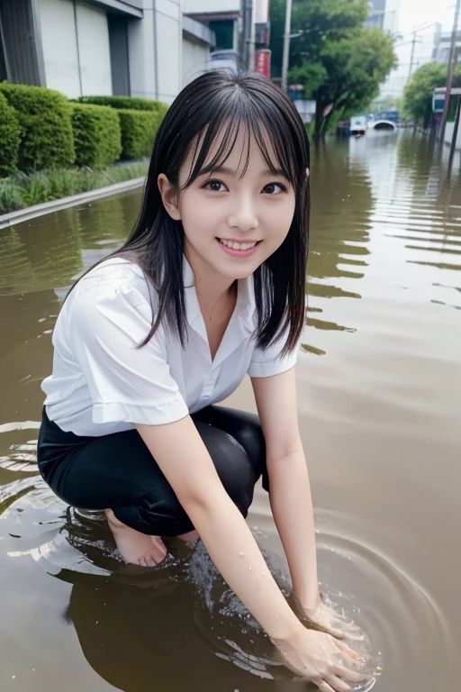 サンプル画像1:冠水AI美少女(AI.natsumoto) [d_436217]