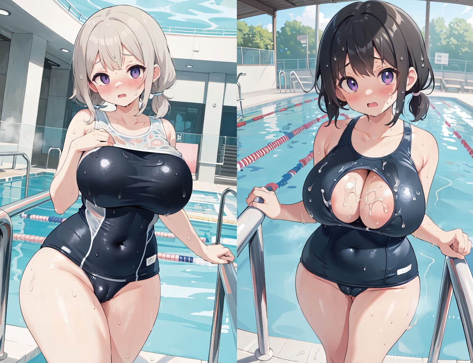 サンプル画像1:むちむちセックス日記 巨乳だらけの中出しプール〈巨乳・スク水・JK〉【高画質86ページ】(巨乳＆爆乳おとなくらぶ) [d_436334]