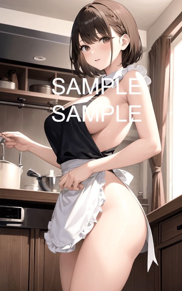サンプル画像4:【300枚以上】エプロン美女イラスト集(ラテ) [d_436920]