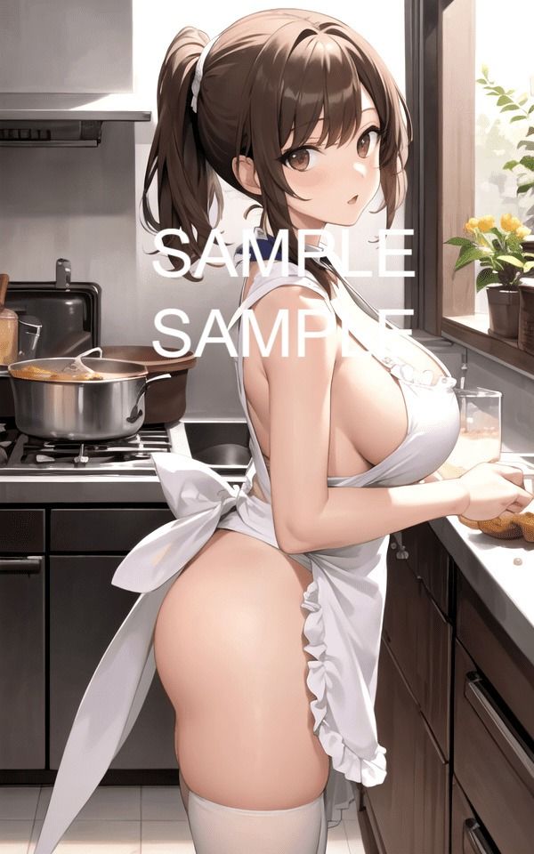 サンプル画像6:【300枚以上】エプロン美女イラスト集(ラテ) [d_436920]