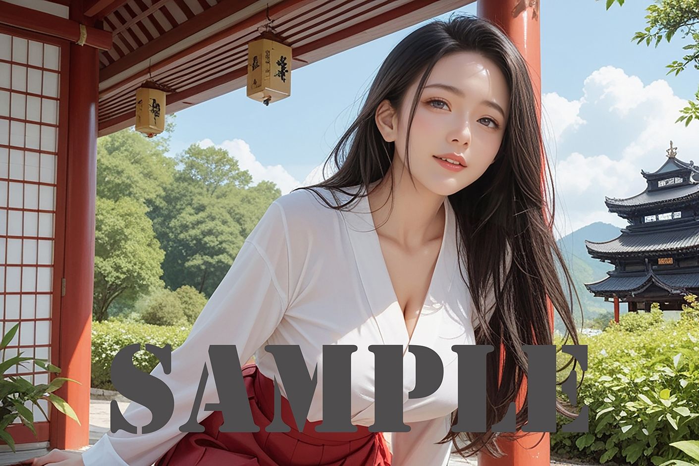 サンプル画像1:巨乳巫女の淫らな奉仕(夜の娯楽) [d_436958]