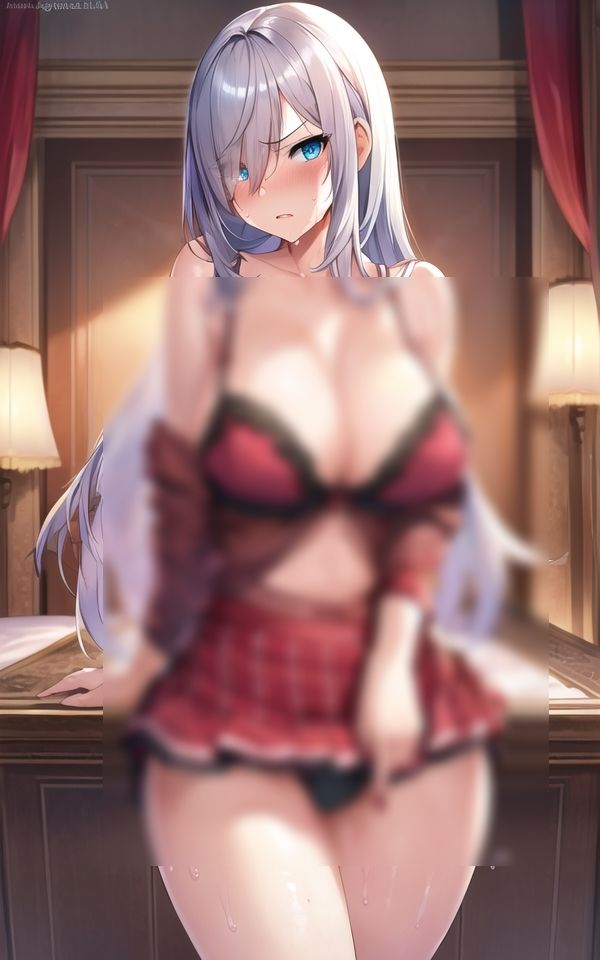 サンプル画像1:性欲強めの巨乳美女に、エロすぎ下着で誘われた(AIもてなす工房) [d_436983]