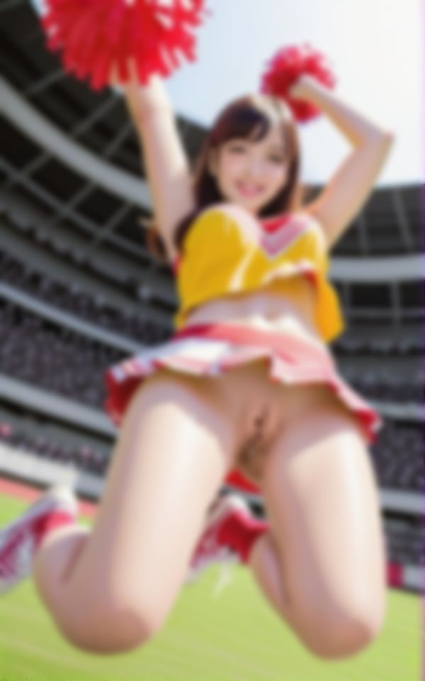 サンプル画像6:アソコを丸見せで部員を元気づけるエチエチ淫乱チアガール(えい愛AI) [d_437071]