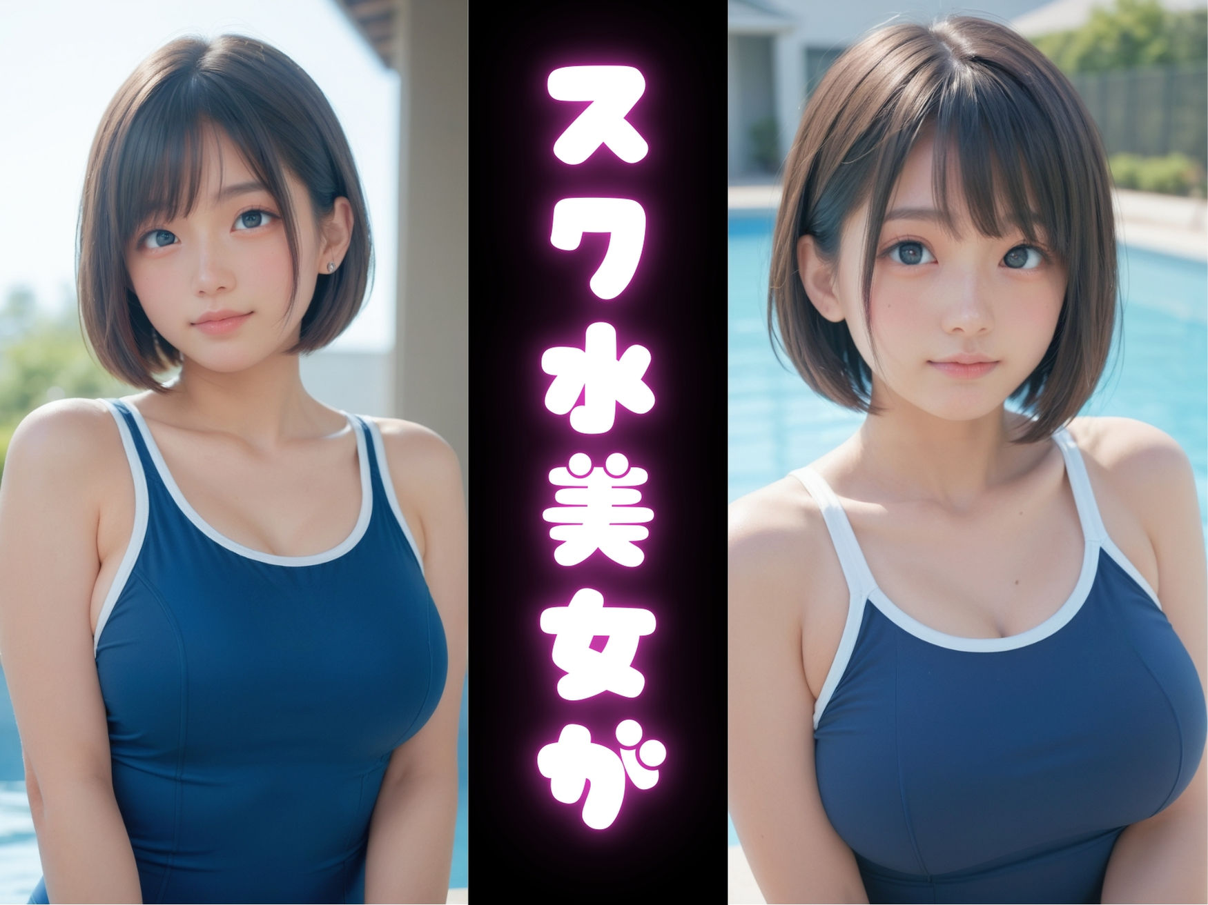 サンプル画像1:スク水美女がプールで中出し後に「くぱぁ」129連発(りんりんあーと) [d_437136]