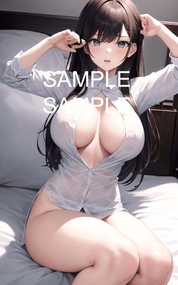 サンプル画像2:【300枚以上】透けた白シャツ美女イラスト集(ラテ) [d_437212]