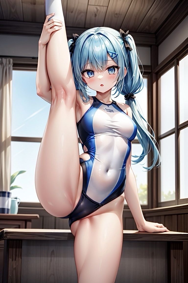 サンプル画像3:【R-15】競泳水着少女のI字バランスCG集(ふぉふぉ狐) [d_437215]