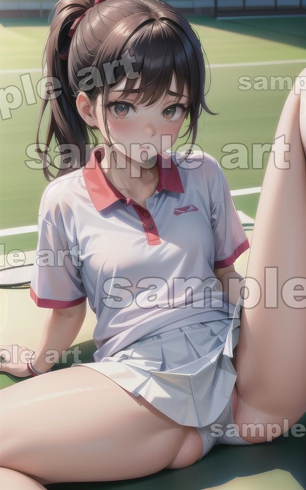 サンプル画像2:新入部員のパンチラ集！テニスの特訓練習でコーチにしごかれてしまう・・・(童顔巨乳ゴリラ) [d_437355]