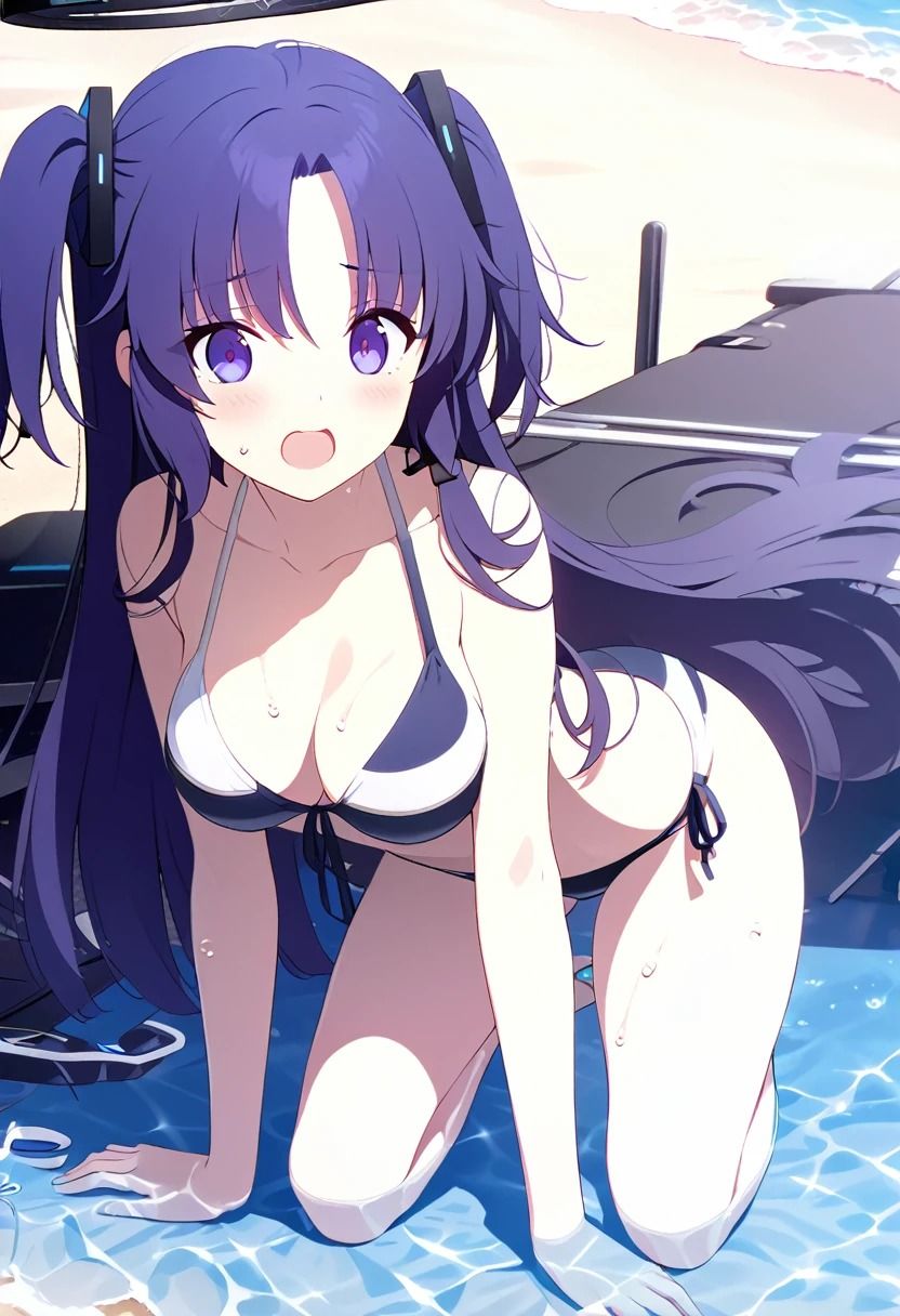 サンプル画像4:水着ユウカが尊すぎて中出しSEXしまくった(汁なし担々麺) [d_437432]