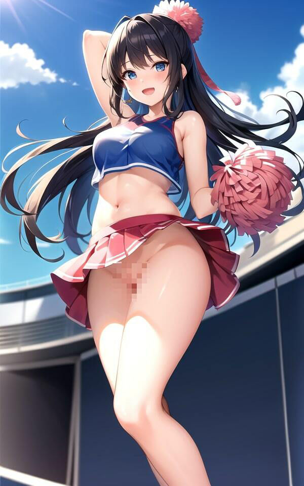 サンプル画像2:チアガールのスカートの中がぱいぱんだった件(AIrobo) [d_437506]