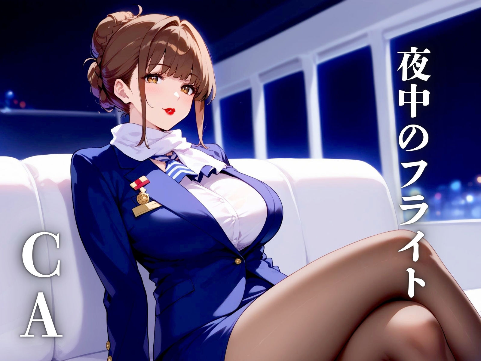 サンプル画像1:【CA】真夜中のフライトが激しすぎるキャビンアテンダント(黒わっさん) [d_437661]