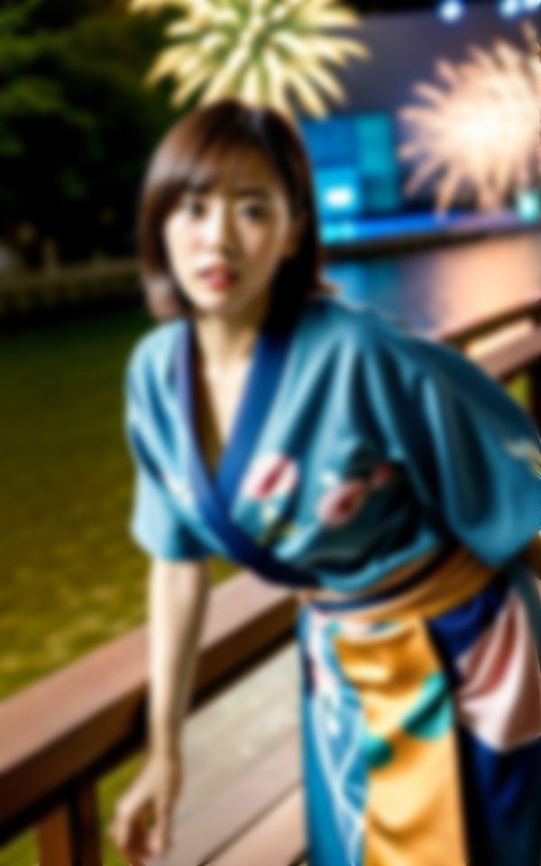 サンプル画像1:花火大会でこっそり露出して興奮する出会い系で出会った淫乱人妻写真集(AIハッピー) [d_438036]