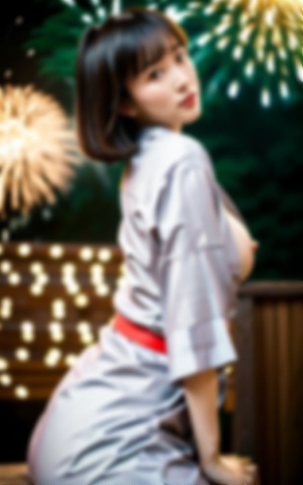 サンプル画像3:花火大会でこっそり露出して興奮する出会い系で出会った淫乱人妻写真集(AIハッピー) [d_438036]