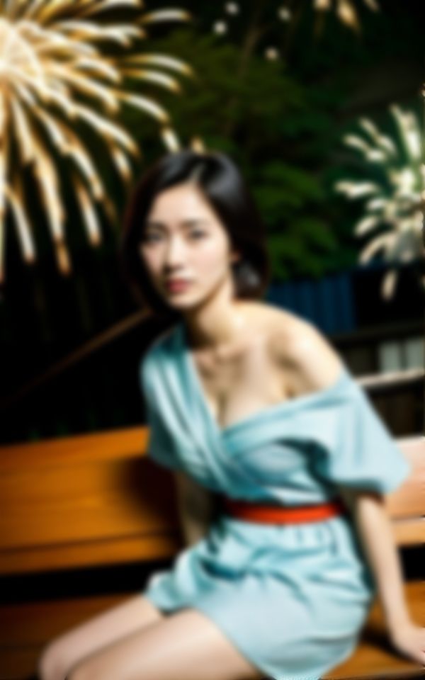 サンプル画像4:花火大会でこっそり露出して興奮する出会い系で出会った淫乱人妻写真集(AIハッピー) [d_438036]