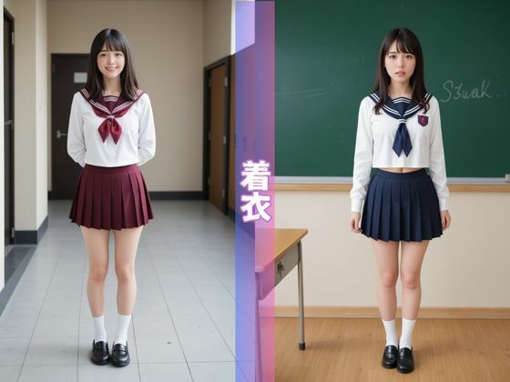 サンプル画像1:気になるクラスのマドンナ(AI美女部) [d_438053]