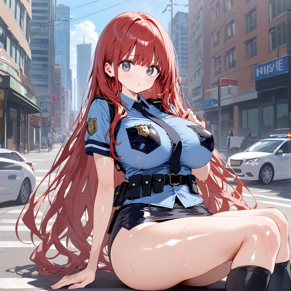 サンプル画像3:Hな女性巡査(AI美女ネット) [d_438315]