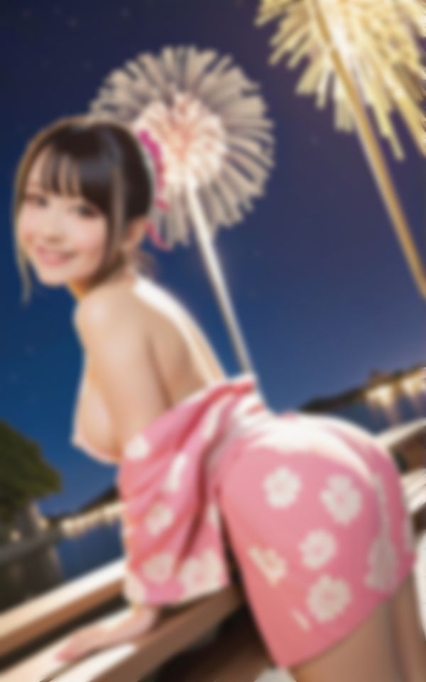 サンプル画像6:花火大会で淫らでセクシーな身体を魅せつけるエチエチ若妻(AI萌え萌えサークル) [d_438362]