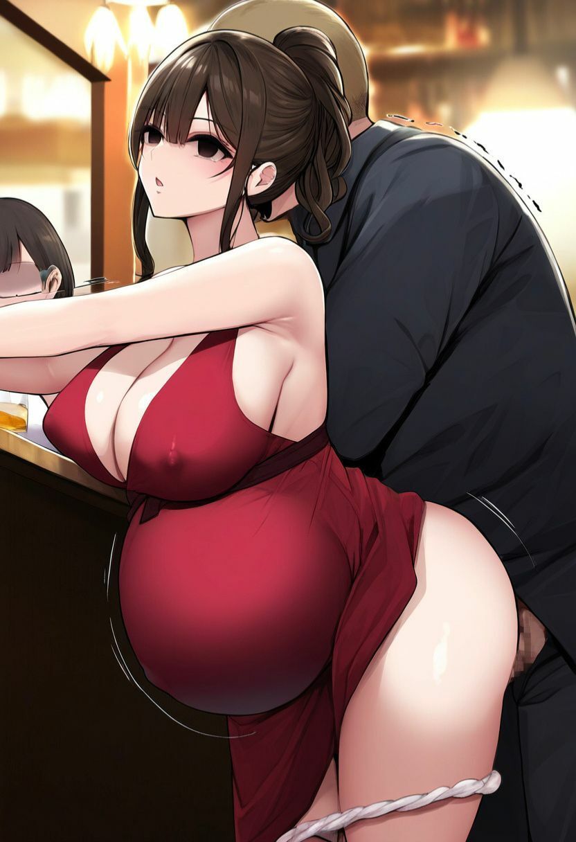 サンプル画像6:時間停止させて町中の妊婦を無抵抗にさせてヤりまくる！孕んだボテ腹母を寝取って無許可中出し・ぶっかけ（キス・立ちバック・フェラ・押し掛けセックス・マタニティ）(絵師たか) [d_438488]