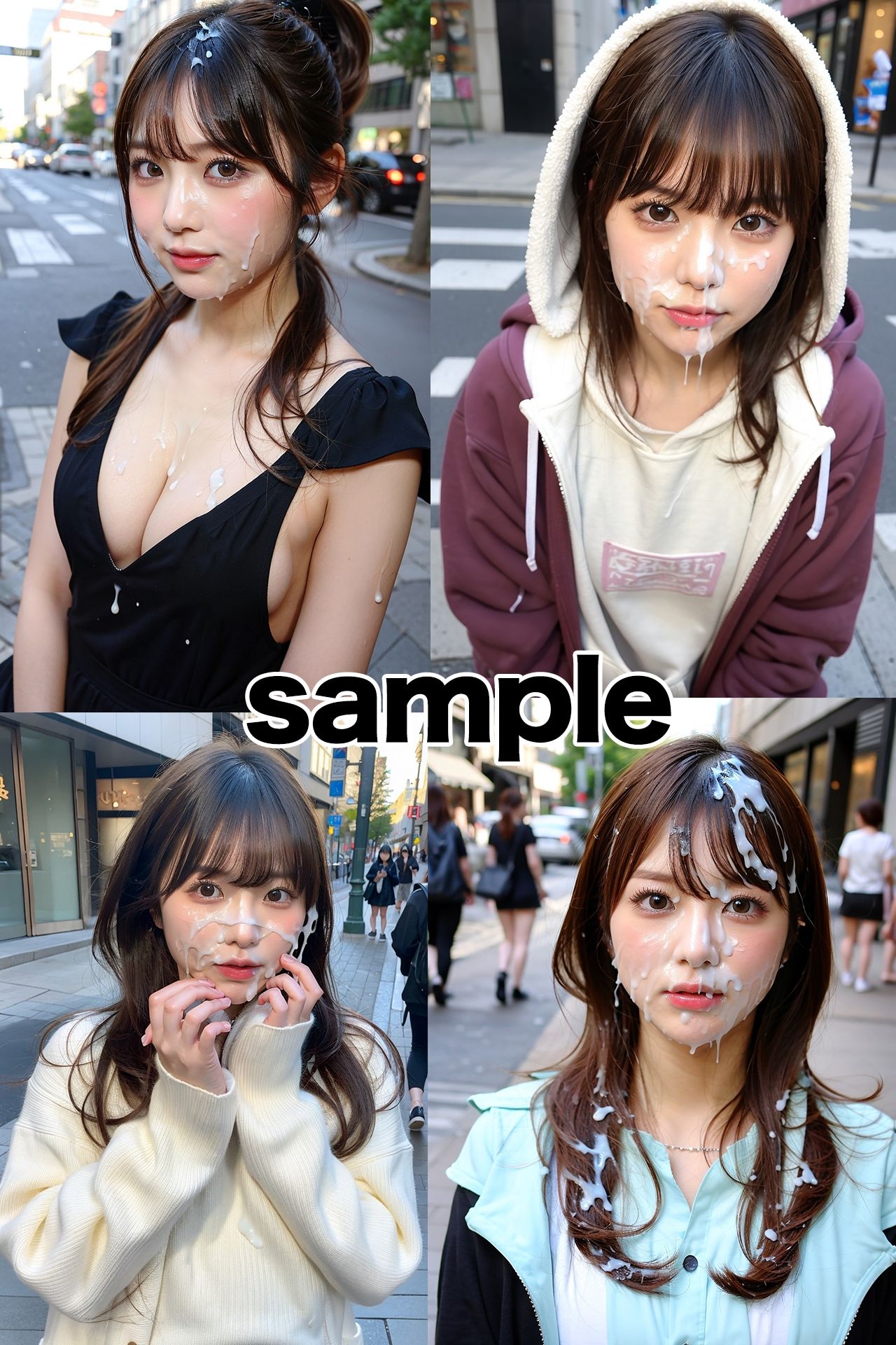 サンプル画像1:ぶっかけストリートスナップ 街行く素人美女にザーメン大量にぶっかけて精子まみれのまま散歩してもらいました(BiND！ – Bukkake is Not Dead！) [d_438501]