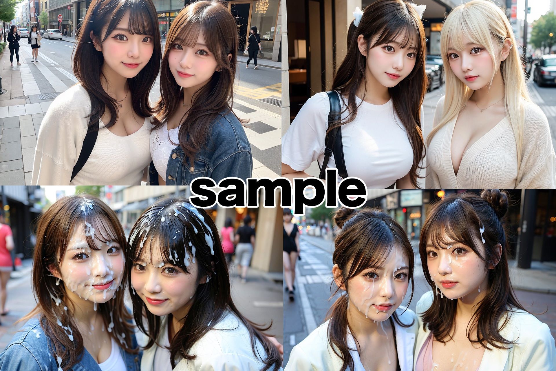 サンプル画像2:ぶっかけストリートスナップ 街行く素人美女にザーメン大量にぶっかけて精子まみれのまま散歩してもらいました(BiND！ – Bukkake is Not Dead！) [d_438501]