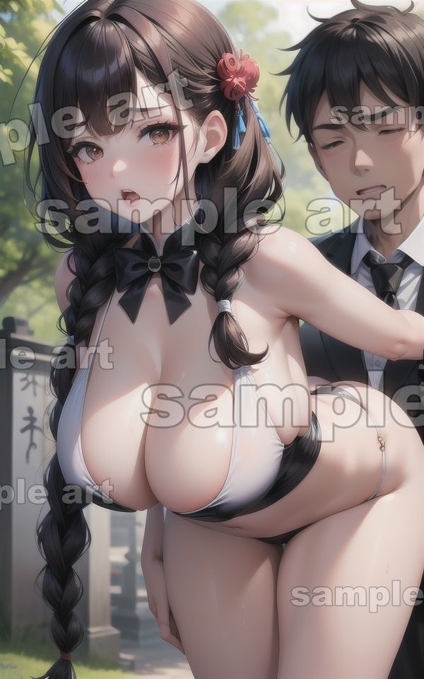 サンプル画像4:墓参りでSEX200連発！親戚とばったり出会い禁断のGカップ青姦(どえろもん) [d_438509]
