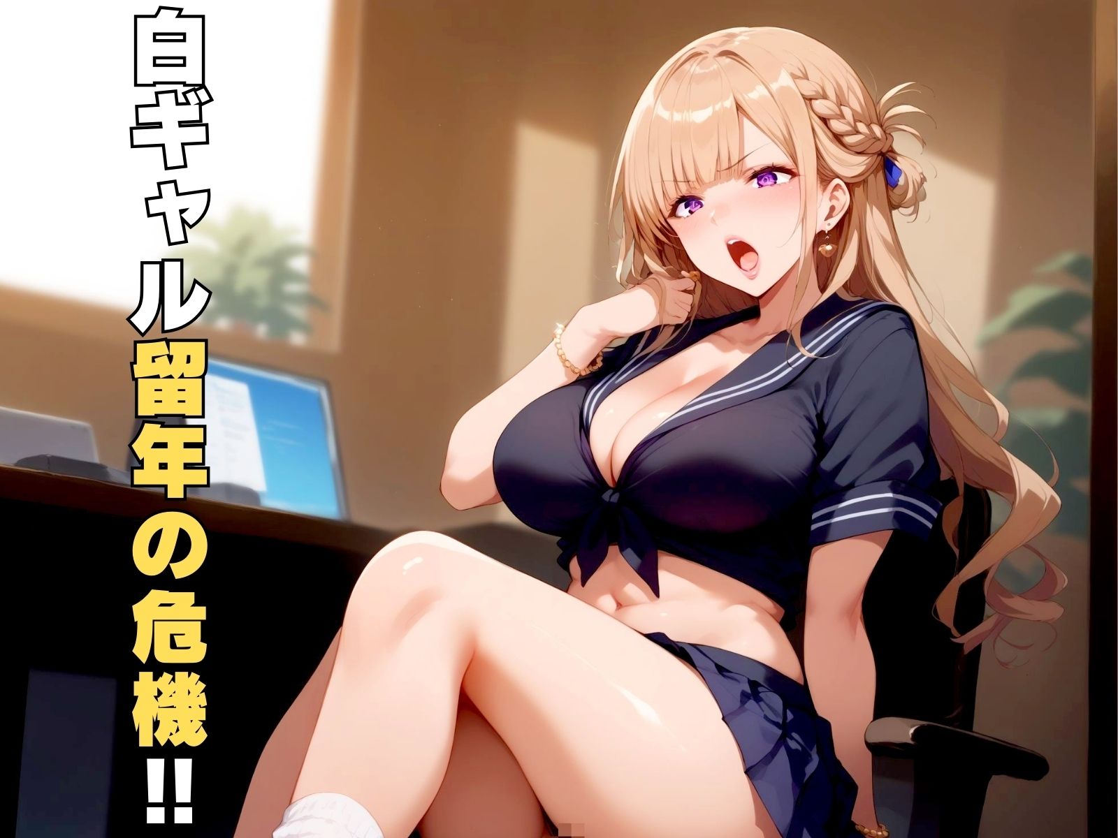 サンプル画像1:留年の危機！？ 白ギャル女子学園(元馬) [d_438721]