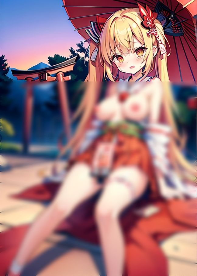 サンプル画像4:巫女の神社の境内’メス堕ち’(クロックモンスター) [d_438840]