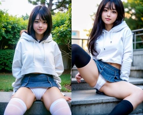 サンプル画像2:AIグラビア写真集10〜パン見せパーカー娘〜(ねも) [d_438920]