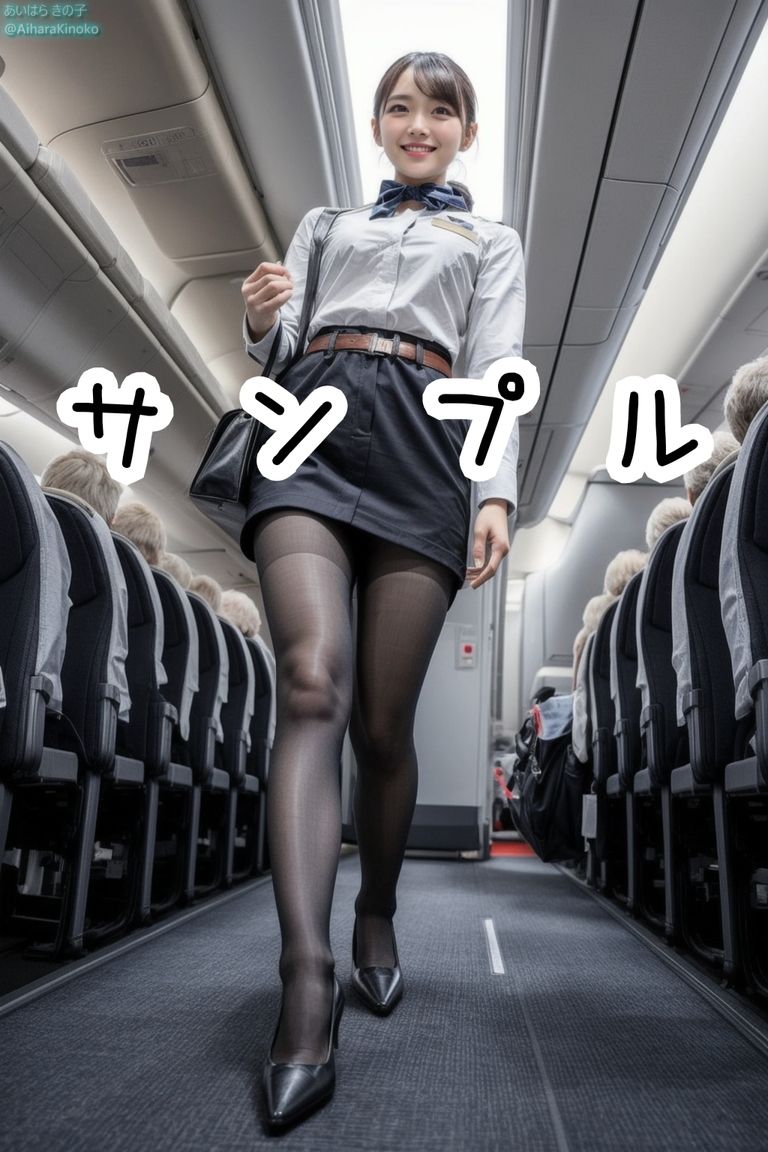 サンプル画像1:【リアル】美人CAさん達の黒スト美脚集 Vol.2(AiharaKinoko フェチAI愛) [d_439069]