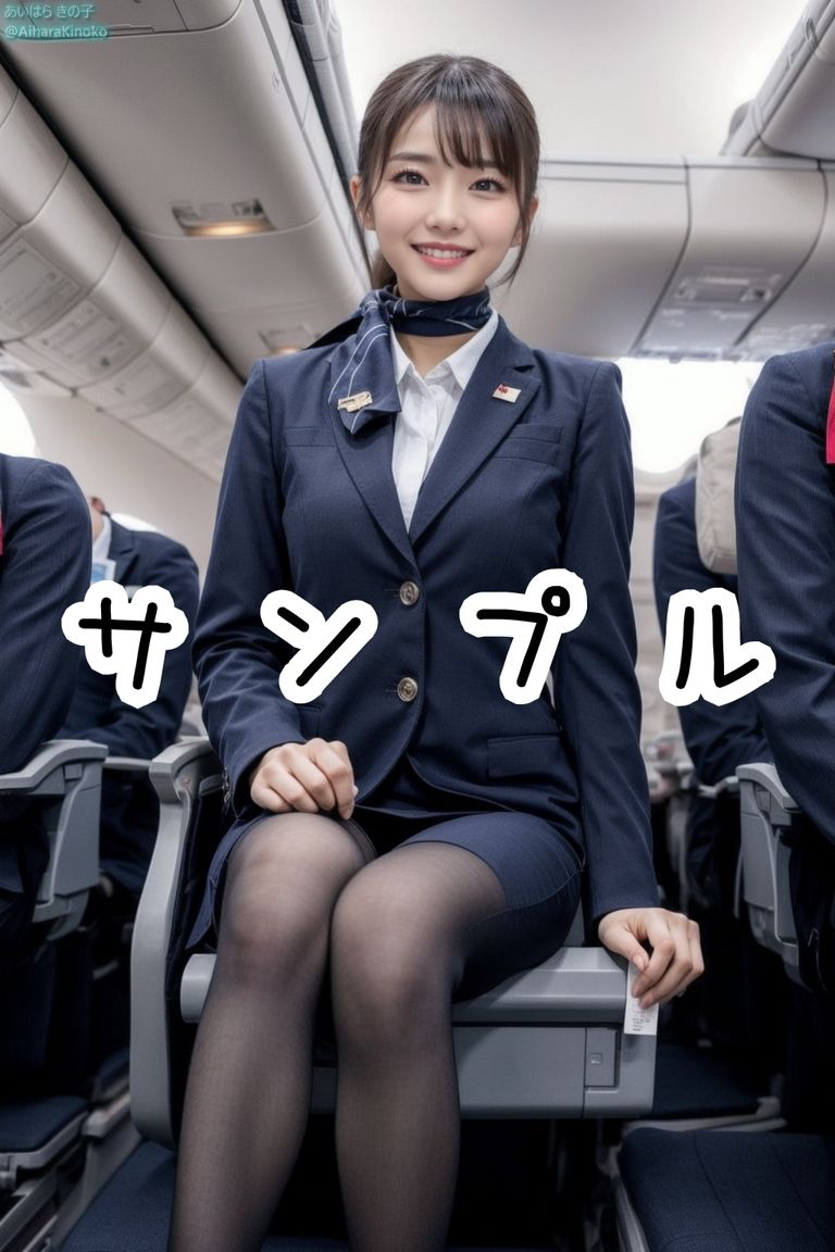 サンプル画像2:【リアル】美人CAさん達の黒スト美脚集 Vol.2(AiharaKinoko フェチAI愛) [d_439069]