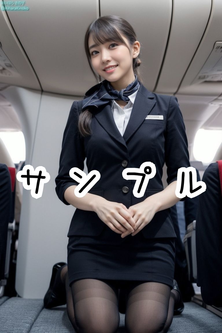 サンプル画像3:【リアル】美人CAさん達の黒スト美脚集 Vol.2(AiharaKinoko フェチAI愛) [d_439069]