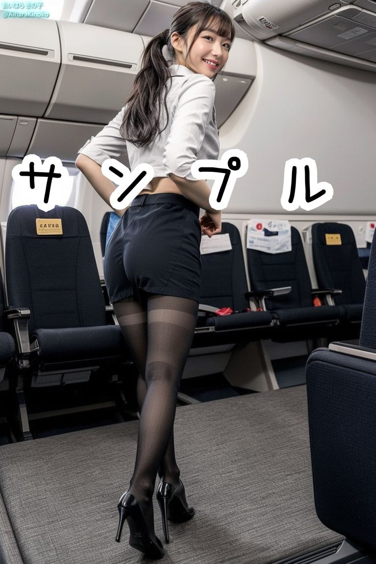 サンプル画像4:【リアル】美人CAさん達の黒スト美脚集 Vol.2(AiharaKinoko フェチAI愛) [d_439069]
