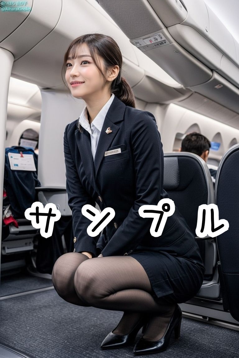 サンプル画像5:【リアル】美人CAさん達の黒スト美脚集 Vol.2(AiharaKinoko フェチAI愛) [d_439069]