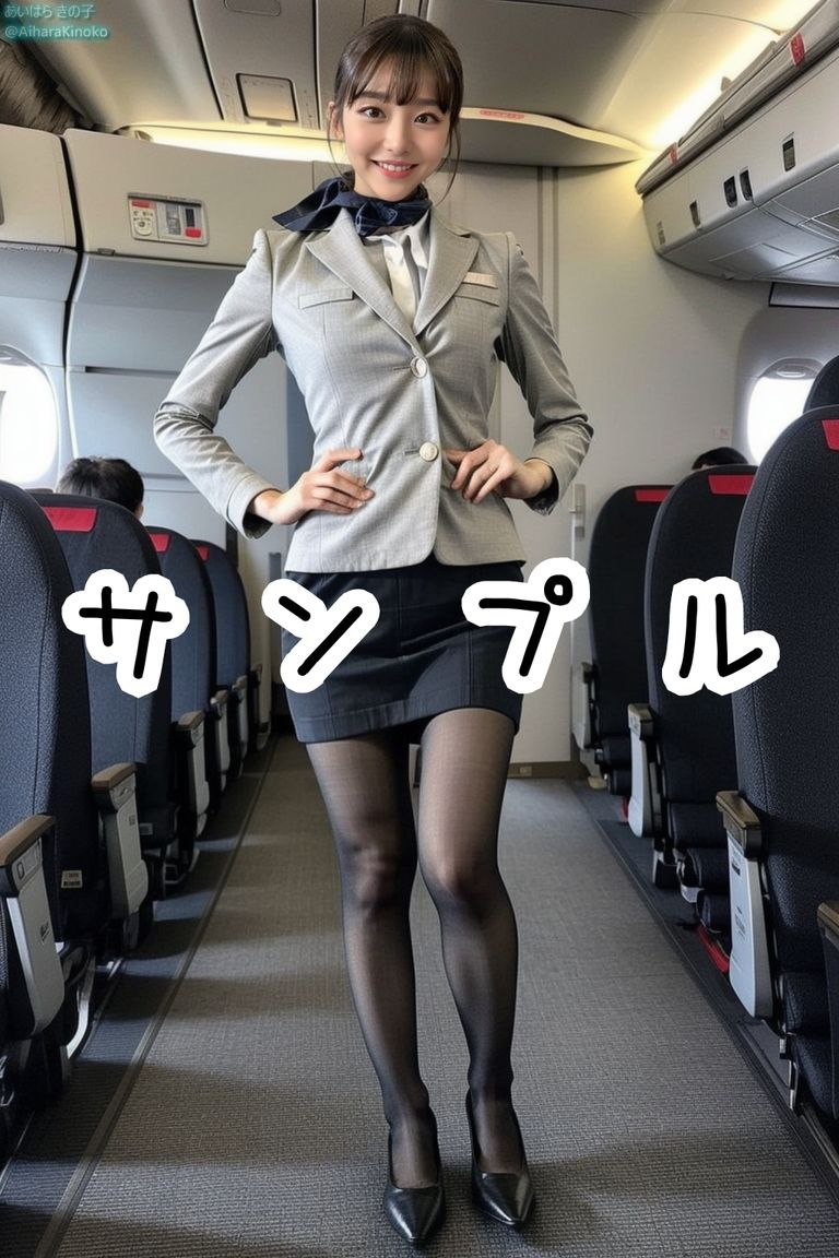 サンプル画像6:【リアル】美人CAさん達の黒スト美脚集 Vol.2(AiharaKinoko フェチAI愛) [d_439069]