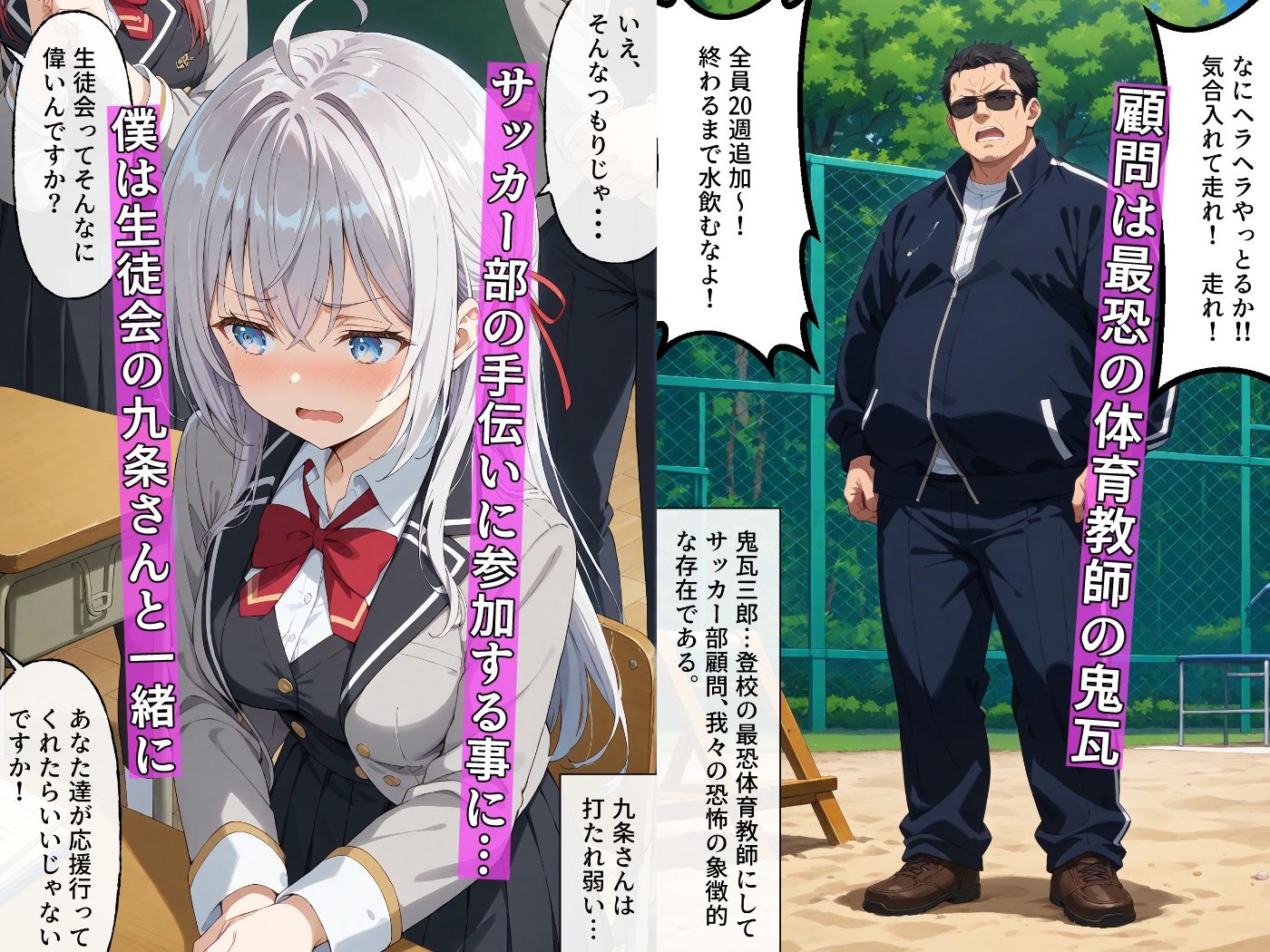 サンプル画像1:サッカー部に玩具にされてるアー〇ャさんを傍観しててもいいですか？(羞恥露出研究所) [d_439131]