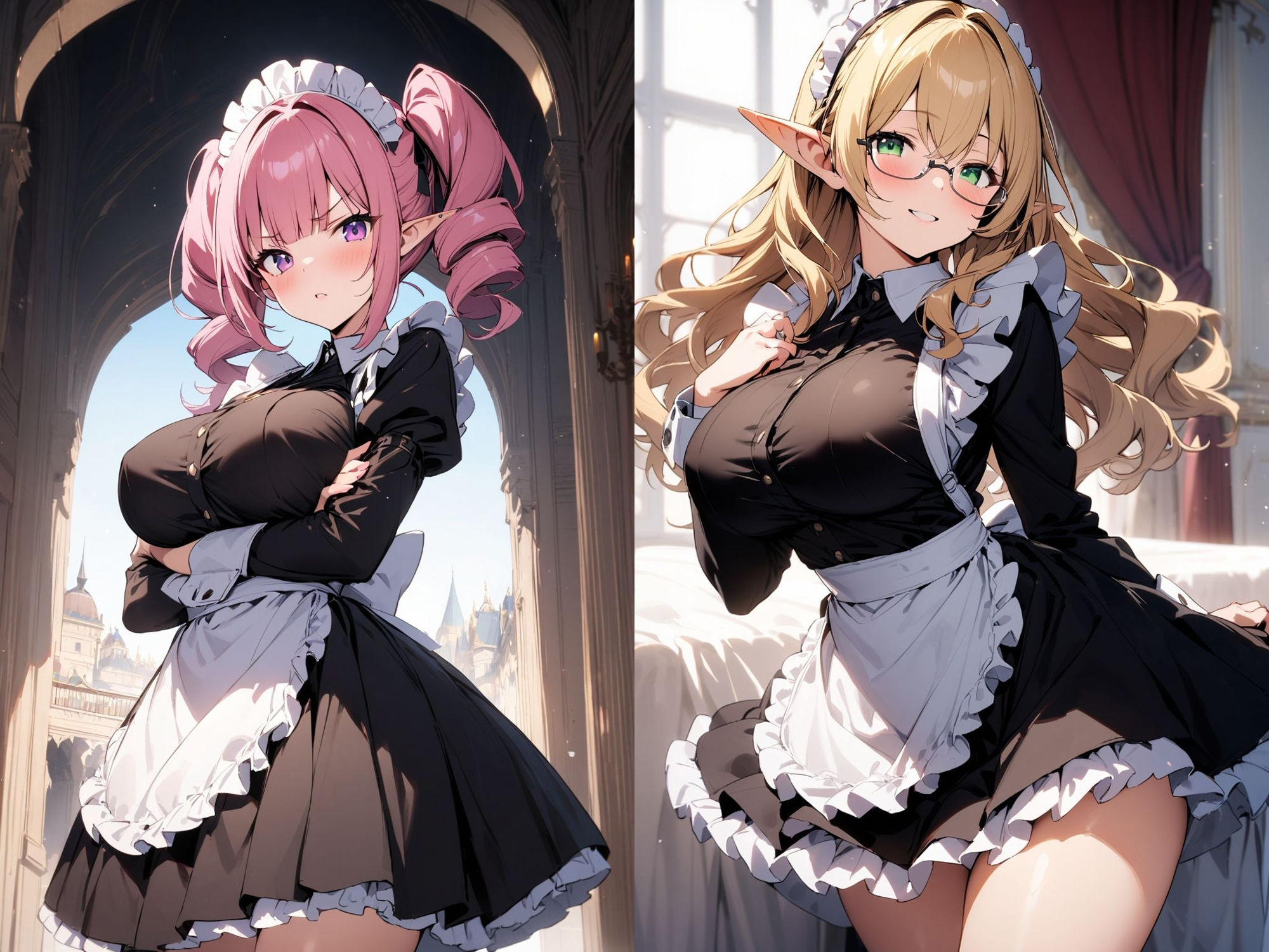 サンプル画像1:異世界転生:俺の従順なエルフメイド達とイチャイチャSEX！ 日替わりで緊縛練習に付き合ってもらった件(聖水の彼方) [d_439166]