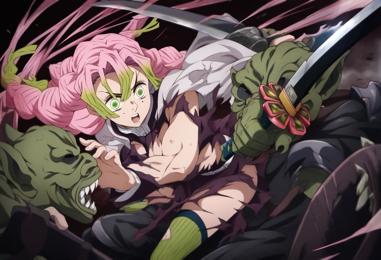 サンプル画像2:甘露寺〇璃/鬼〇の刃 〜ゴブリンロードパック〜(ゴブリンの里) [d_439179]