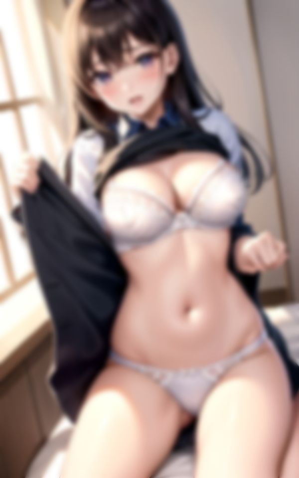 サンプル画像1:教室の放課後で教師を色仕掛けする淫らな巨乳女学生(えいあい革命) [d_439231]