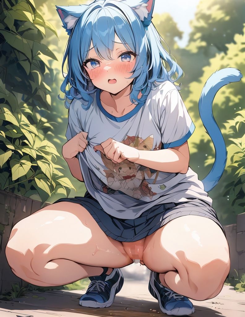 サンプル画像5:猫耳娘の野外放尿シーンを観察(えんがわ) [d_439352]