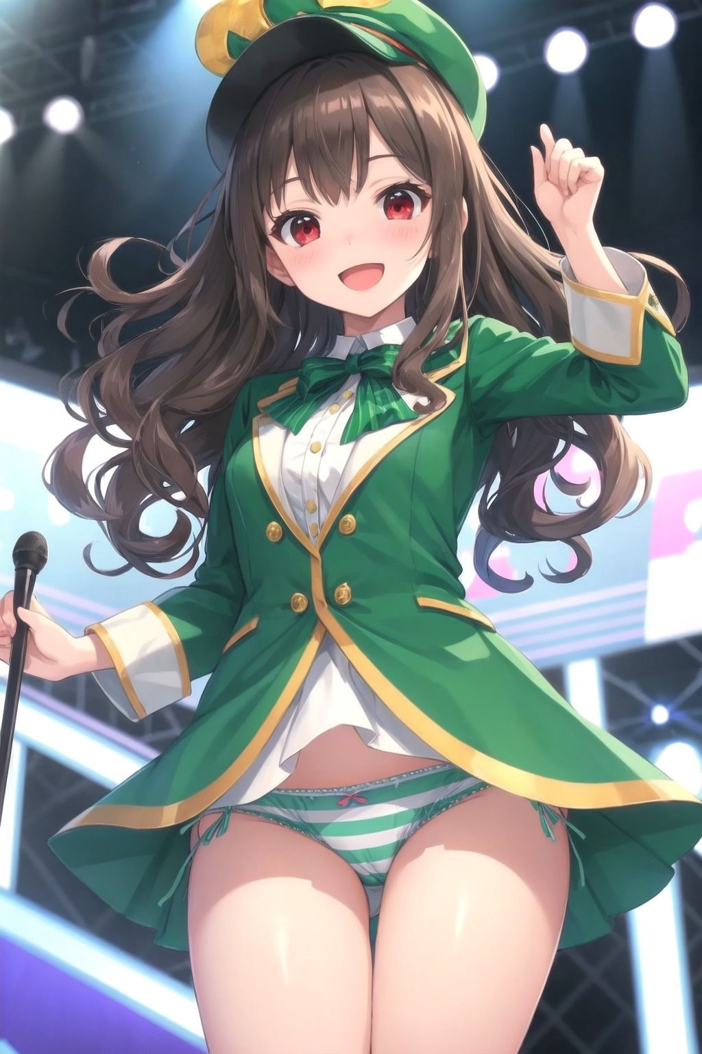 サンプル画像1:パンチラアイドル！緑衣装編(ぱんつ工房) [d_439390]