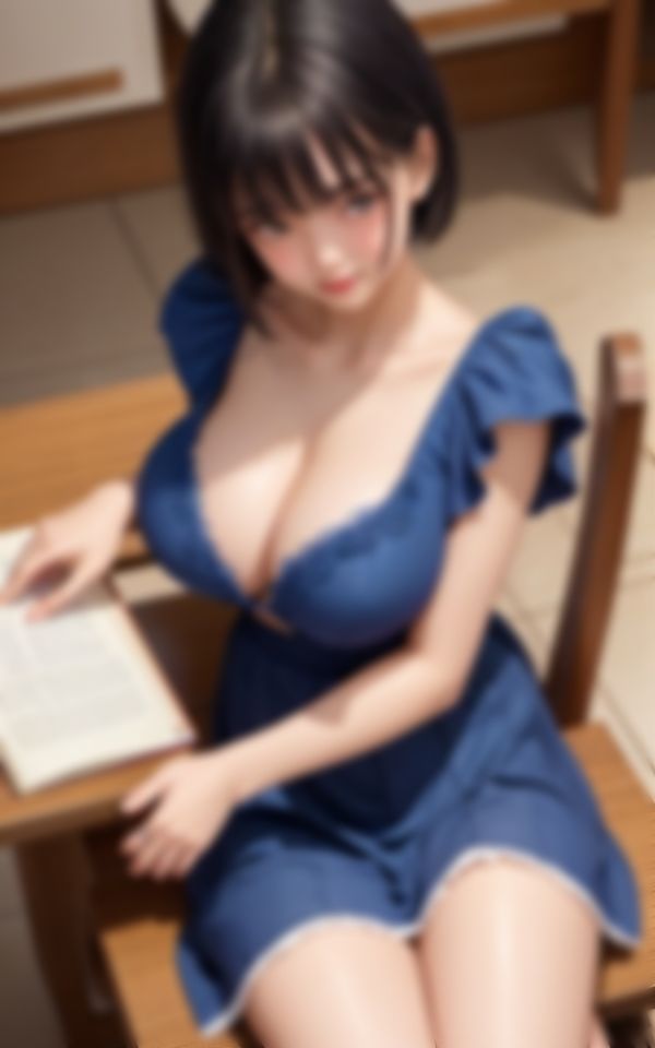 サンプル画像5:文化祭で見つけたHな淫乱巨乳ウエイトレスの色仕掛け画像集(AI美女ミルク) [d_439615]