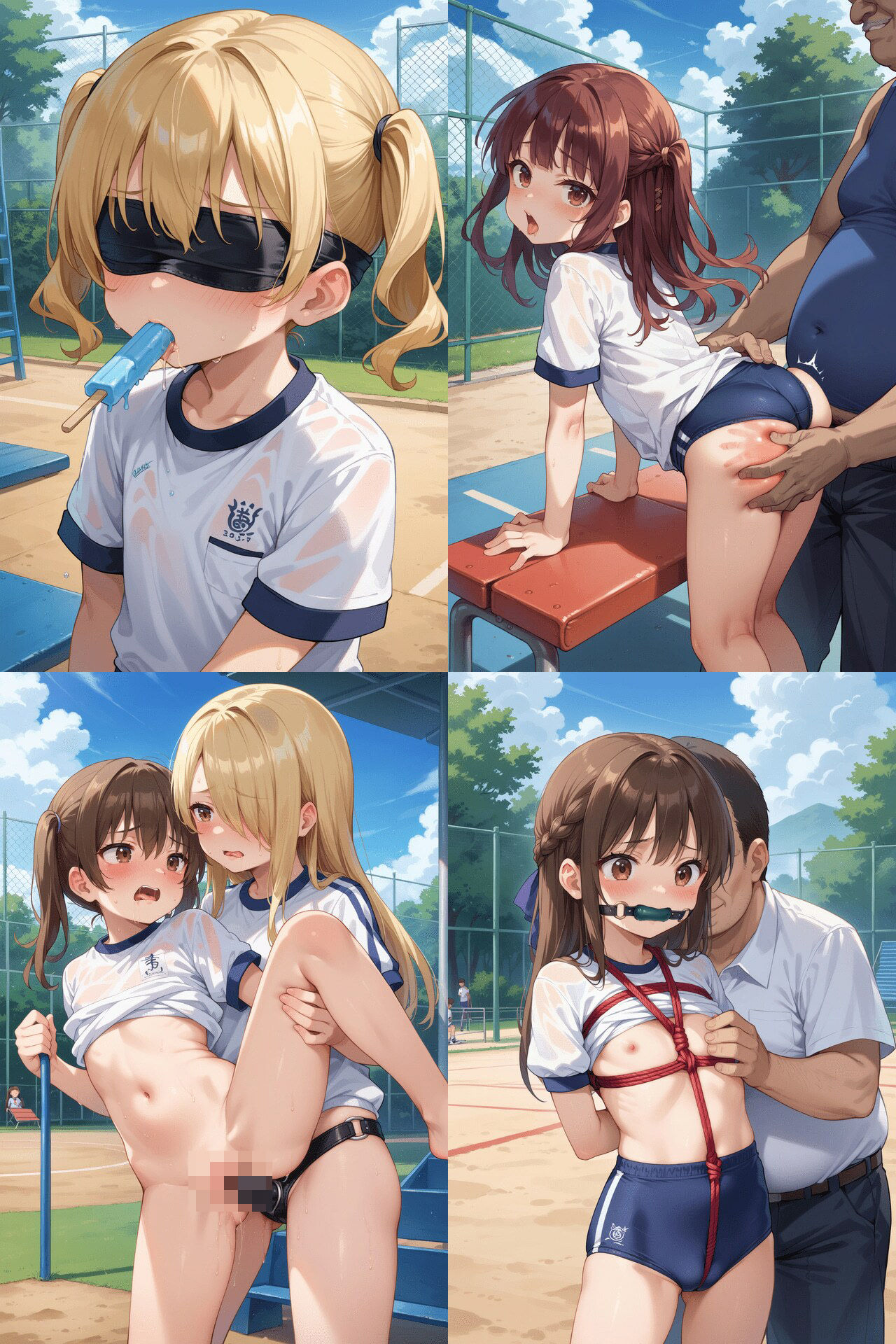 サンプル画像4:中年オヤジ常識改変アプリで体操服ブルマ娘を性教育(大人の時間) [d_439696]