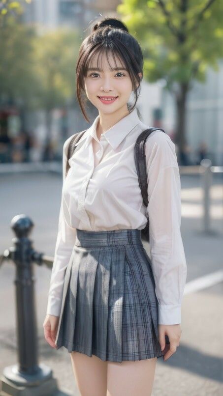 サンプル画像1:AI生成 街角で出会う大人の女子校生スタイル Girl1 Vol.1-1(美伝プロジェクト) [d_440304]