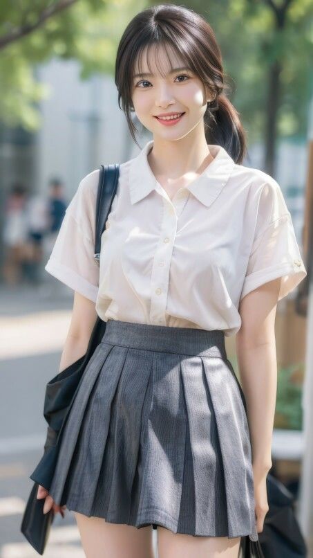 サンプル画像4:AI生成 街角で出会う大人の女子校生スタイル Girl1 Vol.1-1(美伝プロジェクト) [d_440304]