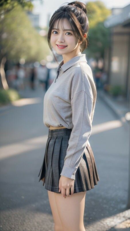サンプル画像5:AI生成 街角で出会う大人の女子校生スタイル Girl1 Vol.1-1(美伝プロジェクト) [d_440304]