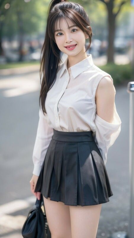 サンプル画像6:AI生成 街角で出会う大人の女子校生スタイル Girl1 Vol.1-1(美伝プロジェクト) [d_440304]