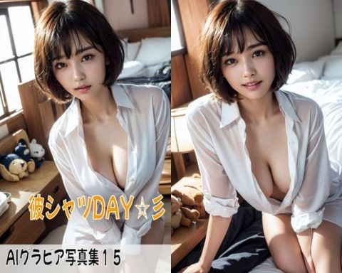 サンプル画像1:AIグラビア写真集15〜彼シャツDAY☆彡〜(ねも) [d_440370]