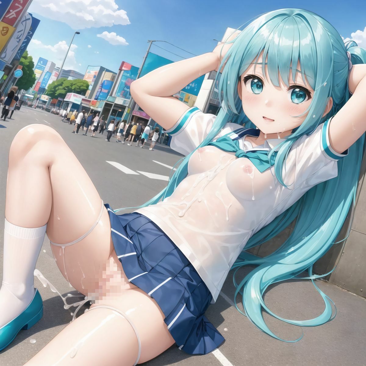 サンプル画像6:制服少女にイタズラしてみた3(ウェッティ) [d_440483]